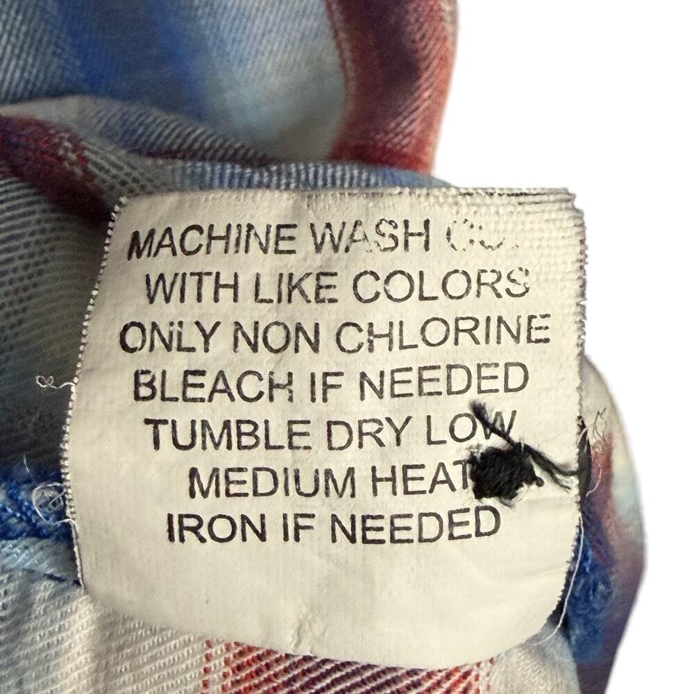 Cody James Western Plaid Sleeveless Shirt Mens Large Red Blue Cutoff Cowboy - Picture 9 of 10